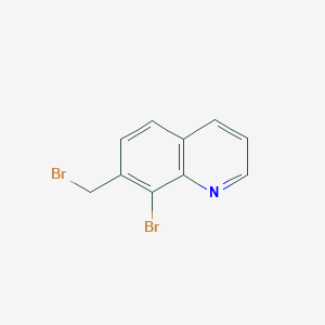 molecular formula C10H7Br2N B13556547 8-Bromo-7-(bromomethyl)quinoline 