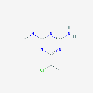molecular formula C7H12ClN5 B1355657 6-(1-chloroethyl)-N,N-dimethyl-1,3,5-triazine-2,4-diamine CAS No. 98336-32-4