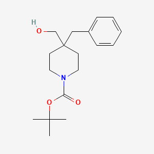 molecular formula C18H27NO3 B13556598 Tert-butyl 4-benzyl-4-(hydroxymethyl)piperidine-1-carboxylate 