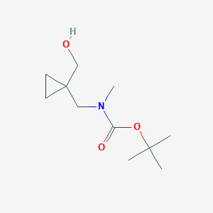 molecular formula C11H21NO3 B13556602 Tert-butyl ((1-(hydroxymethyl)cyclopropyl)methyl)(methyl)carbamate CAS No. 2120399-28-0