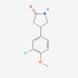 molecular formula C11H12ClNO2 B13556675 4-(3-Chloro-4-methoxyphenyl)pyrrolidin-2-one 