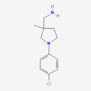 molecular formula C12H17ClN2 B13556713 [1-(4-Chlorophenyl)-3-methylpyrrolidin-3-yl]methanamine 