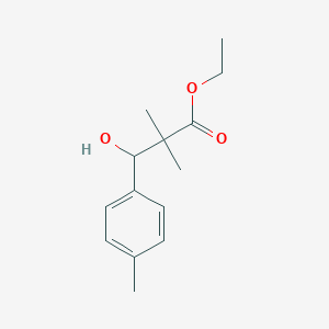 molecular formula C14H20O3 B13556778 Ethyl 3-hydroxy-2,2-dimethyl-3-(p-tolyl)propanoate 