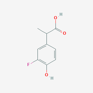 molecular formula C9H9FO3 B13556780 2-(3-Fluoro-4-hydroxyphenyl)propanoic acid CAS No. 56355-48-7