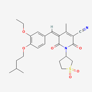 (5Z)-1-(1,1-dioxidotetrahydrothiophen-3-yl)-5-[3-ethoxy-4-(3-methylbutoxy)benzylidene]-4-methyl-2,6-dioxo-1,2,5,6-tetrahydropyridine-3-carbonitrile