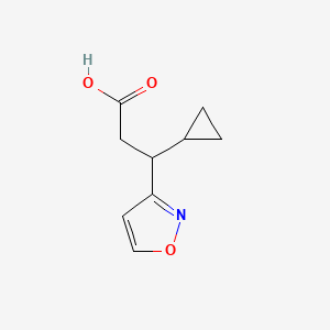 molecular formula C9H11NO3 B13556803 3-Cyclopropyl-3-(1,2-oxazol-3-yl)propanoic acid 