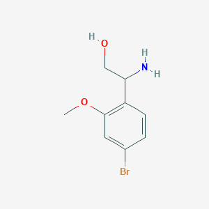 molecular formula C9H12BrNO2 B13556830 2-Amino-2-(4-bromo-2-methoxyphenyl)ethan-1-ol 