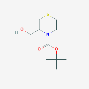 molecular formula C10H19NO3S B13556868 Tert-butyl 3-(hydroxymethyl)thiomorpholine-4-carboxylate 