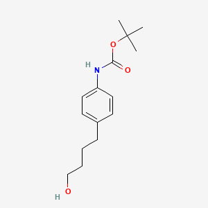 molecular formula C15H23NO3 B13556894 tert-butyl N-[4-(4-hydroxybutyl)phenyl]carbamate 