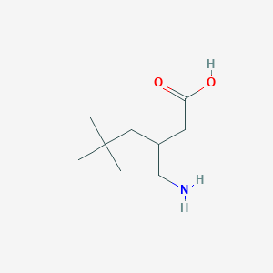 molecular formula C9H19NO2 B13556924 3-(Aminomethyl)-5,5-dimethylhexanoic acid 