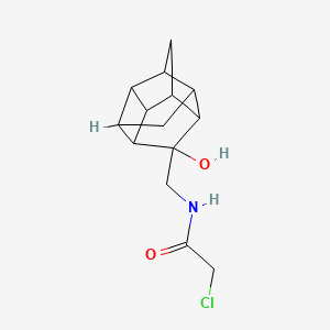 2-chloro-N-({8-hydroxypentacyclo[5.4.0.0^{2,6}.0^{3,10}.0^{5,9}]undecan-8-yl}methyl)acetamide