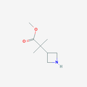 molecular formula C8H15NO2 B13557018 Methyl 2-(azetidin-3-yl)-2-methylpropanoate 