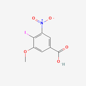 molecular formula C8H6INO5 B13557039 4-Iodo-3-methoxy-5-nitrobenzoicacid 