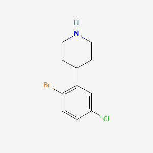 molecular formula C11H13BrClN B13557057 4-(2-Bromo-5-chlorophenyl)piperidine 