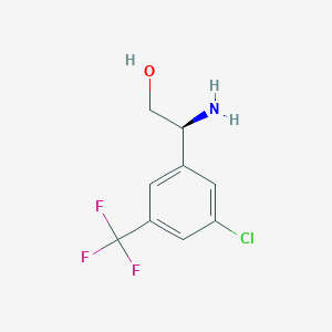 molecular formula C9H9ClF3NO B13557117 (s)-2-Amino-2-(3-chloro-5-(trifluoromethyl)phenyl)ethan-1-ol 