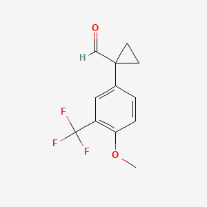 1-(4-Methoxy-3-(trifluoromethyl)phenyl)cyclopropane-1-carbaldehyde