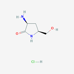 (3S,5S)-3-amino-5-(hydroxymethyl)pyrrolidin-2-one hydrochloride