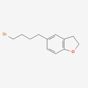 molecular formula C12H15BrO B13557180 5-(4-Bromobutyl)-2,3-dihydrobenzofuran 