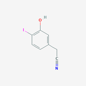 molecular formula C8H6INO B13557215 2-(3-Hydroxy-4-iodophenyl)acetonitrile 