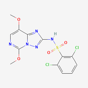 2,6-dichloro-N-{5,8-dimethoxy-[1,2,4]triazolo[1,5-c]pyrimidin-2-yl}benzene-1-sulfonamide