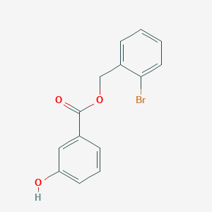 molecular formula C14H11BrO3 B13557274 (2-Bromophenyl)methyl 3-hydroxybenzoate CAS No. 1001739-43-0