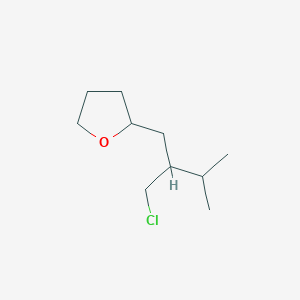 molecular formula C10H19ClO B13557290 2-(2-(Chloromethyl)-3-methylbutyl)tetrahydrofuran 