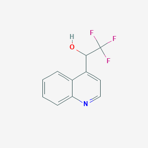 molecular formula C11H8F3NO B13557340 4-Quinolinemethanol, alpha-(trifluoromethyl)- 