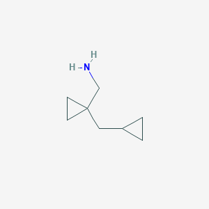 molecular formula C8H15N B13557345 (1-(Cyclopropylmethyl)cyclopropyl)methanamine 