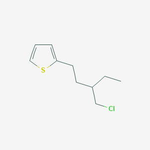 molecular formula C10H15ClS B13557359 2-(3-(Chloromethyl)pentyl)thiophene 