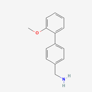 molecular formula C14H15NO B1355737 (2'-Methoxy-[1,1'-biphenyl]-4-yl)methanamine 