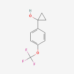 molecular formula C10H9F3O2 B13557442 1-[4-(Trifluoromethoxy)phenyl]cyclopropan-1-ol 