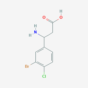 molecular formula C9H9BrClNO2 B13557454 3-Amino-3-(3-bromo-4-chlorophenyl)propanoic acid 