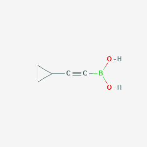 molecular formula C5H7BO2 B13557466 (Cyclopropylethynyl)boronic acid 