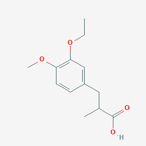 molecular formula C13H18O4 B13557475 3-(3-Ethoxy-4-methoxyphenyl)-2-methylpropanoic acid 