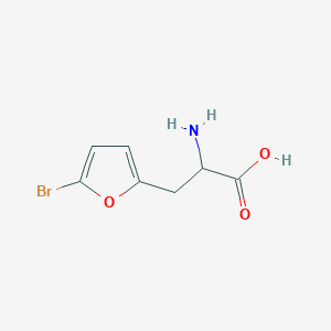 molecular formula C7H8BrNO3 B13557483 2-Amino-3-(5-bromofuran-2-YL)propanoic acid 