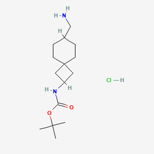 molecular formula C15H29ClN2O2 B13557559 tert-butylN-[7-(aminomethyl)spiro[3.5]nonan-2-yl]carbamatehydrochloride 