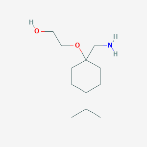 molecular formula C12H25NO2 B13557566 2-((1-(Aminomethyl)-4-isopropylcyclohexyl)oxy)ethan-1-ol 