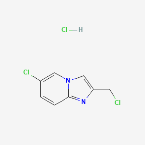 molecular formula C8H7Cl3N2 B1355757 6-Chloro-2-(chloromethyl)imidazo[1,2-a]pyridine hydrochloride CAS No. 502841-53-4