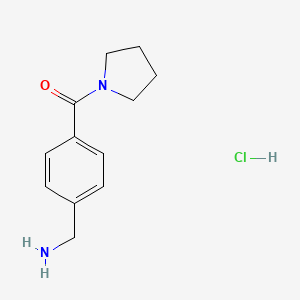 molecular formula C12H17ClN2O B1355758 1-[4-(Pyrrolidin-1-ylcarbonyl)phenyl]methanamine hydrochloride 