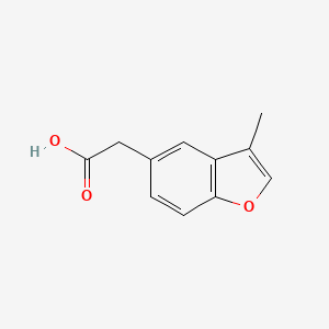 molecular formula C11H10O3 B13557595 2-(3-Methyl-1-benzofuran-5-yl)aceticacid 