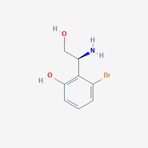 molecular formula C8H10BrNO2 B13557603 (S)-2-(1-Amino-2-hydroxyethyl)-3-bromophenol 