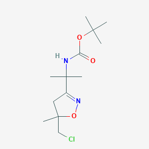 tert-butylN-{2-[5-(chloromethyl)-5-methyl-4,5-dihydro-1,2-oxazol-3-yl]propan-2-yl}carbamate