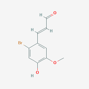 molecular formula C10H9BrO3 B13557662 3-(2-Bromo-4-hydroxy-5-methoxyphenyl)acrylaldehyde 