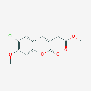 molecular formula C14H13ClO5 B1355775 methyl (6-chloro-7-methoxy-4-methyl-2-oxo-2H-chromen-3-yl)acetate CAS No. 919751-92-1