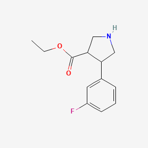 molecular formula C13H16FNO2 B13557753 Ethyl 4-(3-fluorophenyl)pyrrolidine-3-carboxylate 