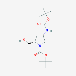 (2S,4S)-tert-Butyl 4-((tert-butoxycarbonyl)amino)-2-(hydroxymethyl)pyrrolidine-1-carboxylate