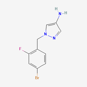 molecular formula C10H9BrFN3 B13557866 1-(4-Bromo-2-fluorobenzyl)-1h-pyrazol-4-amine 