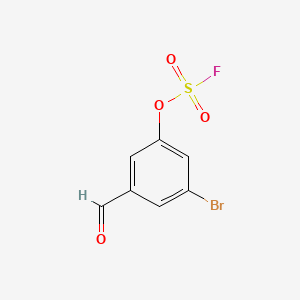 molecular formula C7H4BrFO4S B13557898 3-Bromo-5-formylphenylsulfurofluoridate 