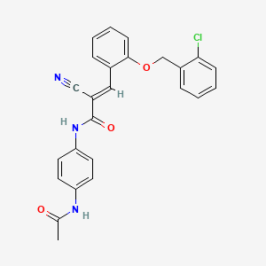 molecular formula C25H20ClN3O3 B13557915 (2E)-N-[4-(acetylamino)phenyl]-3-{2-[(2-chlorobenzyl)oxy]phenyl}-2-cyanoprop-2-enamide 