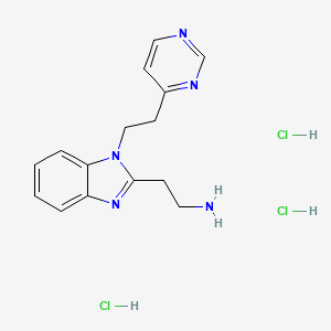 2-{1-[2-(pyrimidin-4-yl)ethyl]-1H-1,3-benzodiazol-2-yl}ethan-1-aminetrihydrochloride